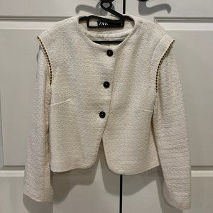 Zara Tweed Textured Jacket Large